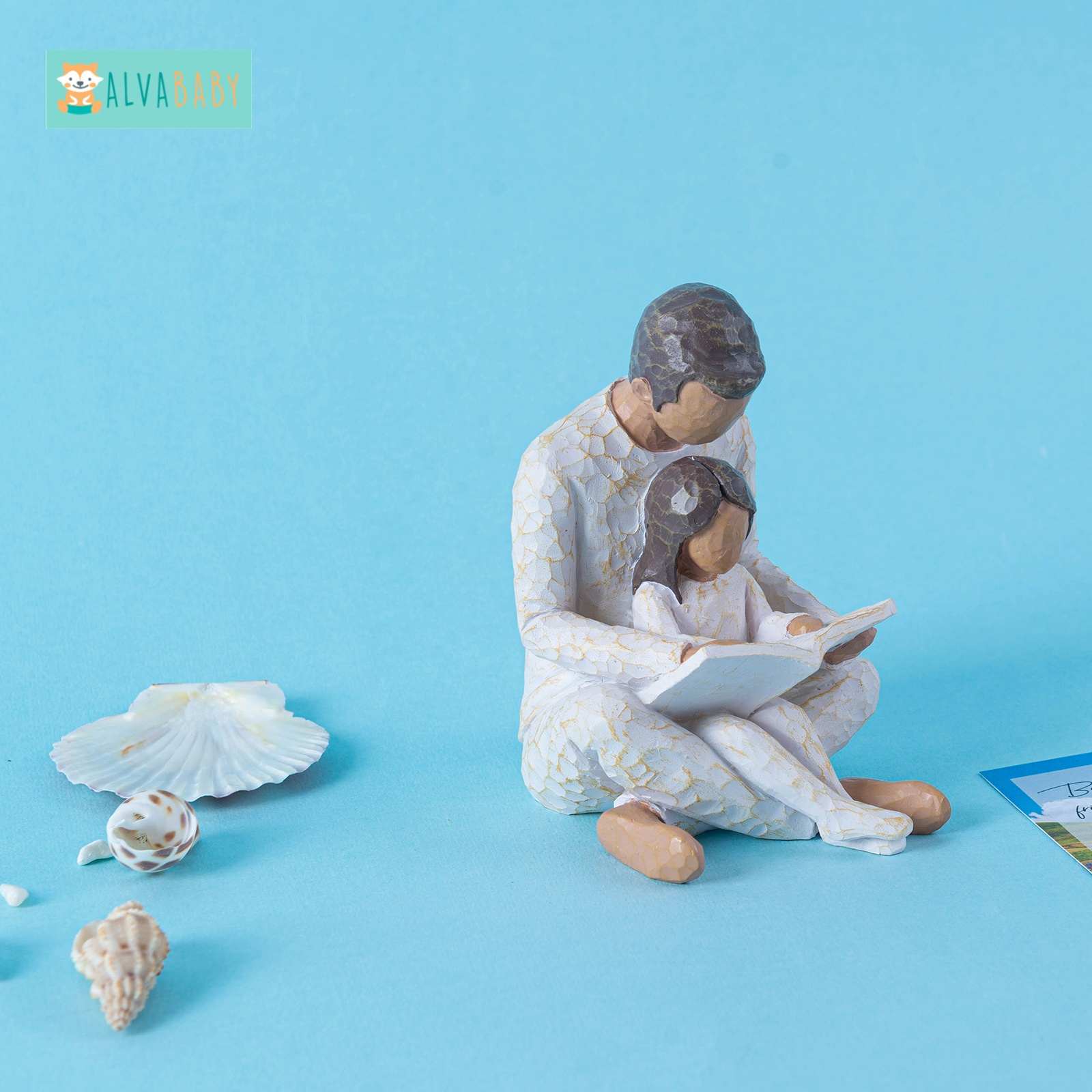 ALVABABY — Figurine artisanale en résine personnalisée, décoration de sexe papa-fille, sculpture peinte à la main