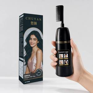 ครีมย้อมผมสมุนไพรสีดำสนิทจากพืช พร้อมหวีสำหรับใช้งาน ปิดผมขาวได้ - Product Image 1