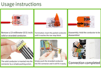 Connecteur de câblage à 3 pôles à branchement rapide 221-413 WAGOS pour câblage, connecteur de borne 4 mm, 450 V 32 A avec certification US CE