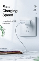Adaptateur de charge rapide Hotriple B1 12W, chargeur de voyage USB 5V 2.4A pour téléphones portables, écouteurs, type-C, prise murale US