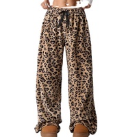 Pantalon large de sport taille haute amincissant pour femmes, style vintage, taille zéro, cordon de serrage, décontracté