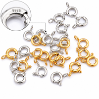 Fermoir à ressort en argent sterling 925, poli miroir, durable, connecteur de bijoux pour colliers, bracelets, artisanat DIY, fermeture facile et sécurisée