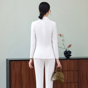 Women's Suit Set Solid Color Polyester Spring Work Casual Two Piece With Floral Decor - Product Image 4