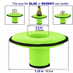 Koozies flottants personnalisés en néoprène souple imperméable pour refroidisseur de canettes, pour piscine, plage, fête, vente en gros, commande en gros, service de logo OEM, usine - Product Image 2