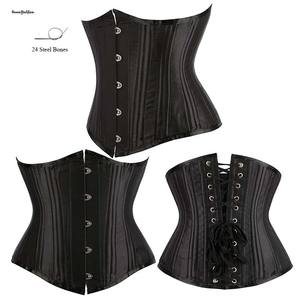 5 Metal Busk Damen <span class=keywords><strong>Plain</strong></span> Under bust Corse let Gothic Taille Trainings korsetts Xs Double Steel Bone Wasipe Korsett mit Seil - Product Image 1