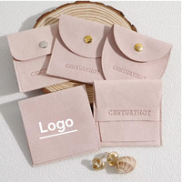 Pochettes d'emballage de bijoux en velours avec logo personnalisé sacs de faveur de mariage chic pochette d'accessoires de bijoux en microfibre sac cadeau