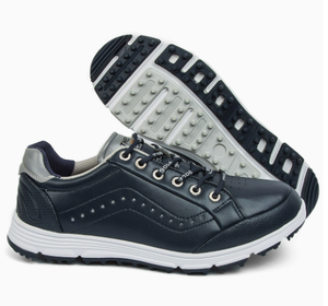 Chaussures de golf blanches pour hommes, tige en PU, semelle extérieure en caoutchouc, baskets athlétiques à crampons - Product Image 3