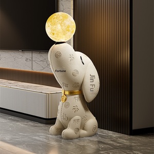 Lampe sur pied en résine motif <span class=keywords><strong>Beagle</strong></span> de haute qualité, avec caractères chinois et lune, pour salon, meuble TV, côté canapé, décoration intérieure - Product Image 1