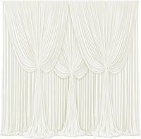 Rideaux de fond de scène plissés couleur ivoire pour mariages, baby showers, anniversaires, décorations de fond personnalisables