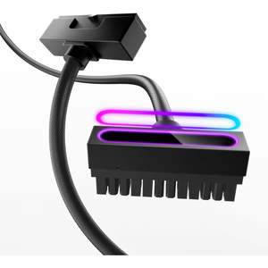 Câble d'extension d'alimentation PC AsiaHorse Hydrus-24PIN ARGB LED en cuivre intégré, minimaliste, pour carte mère de PC - Product Image 1