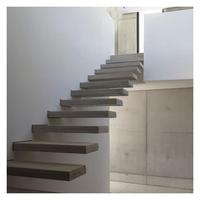 Escalier flottant de luxe léger à marches larges, escalier suspendu spacieux et ouvert pour villas, appartements et hôtels en kit