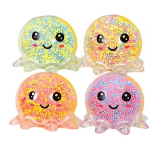 TPR Soft Octopus Pinch Toy Anti-Stress Pressure Relief Stretchy Squishy Squeeze Toys for Boys with Foam <b>Beads</b> Lights - Product Image 1