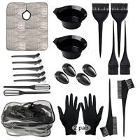 Kit professionnel d'outils de coloration capillaire pour salon et DIY, avec bol, pinceau, cape, gants, protège-oreilles, pinces à cheveux et sac de rangement