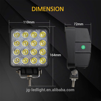 Accessoires de voiture, éclairage de travail LED étanche pour voiture, 48w, 4 pouces, 48w carré, éclairage de travail LED pour machines agricoles