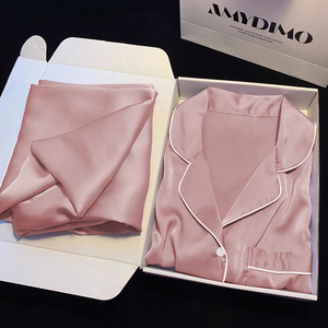 Il nuovo senso avanzato del pigiama da <span class=keywords><strong>donna</strong></span> pantaloni lunghi a maniche lunghe Casual semplice comodo comodo abito tinta unita - Product Image 4