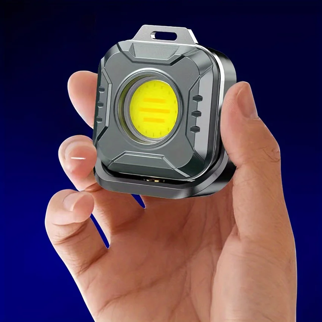 COB Pocket Magnet Lamps Keychain Flashlight for Outdoor Camping USB Rechargeable 6 Modes Super Bright Mini Portable Work Light