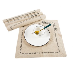 New Restaurant Hotel Event Printed <b>Linen</b> <b>Table</b> <b>Cloth</b> Placemat Napkins Foldable Wedding Party - Product Image 2