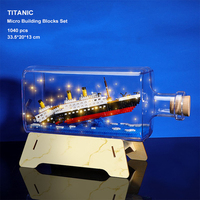 Ones Piece Going Merry Pirate Ship dans une bouteille modèle jouet Mini Titanic Ship Building Block Brick Set Titanic Brick Boat