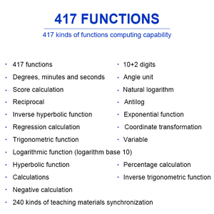 Đa Chức Năng 417 Chức Năng Máy Tính Khoa Học Máy Tính Học Sinh Trung Học Với Màn Hình 2 Dòng - Product Image 3