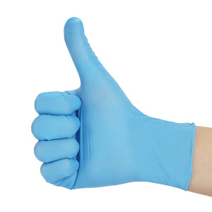 Mingyuan Nitrile Gloves Blue Powder <b>Free</b> Textured Fingertips Pet Bath Disposable Safety Gloves Non Sterile One Time Use - Product Image 1