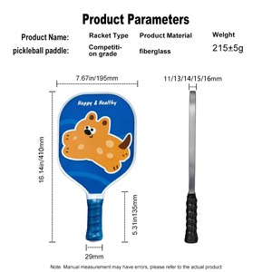 Raquette <span class=keywords><strong>de</strong></span> pickleball en fibre <span class=keywords><strong>de</strong></span> verre Cartoon Cat, légère, noyau en nid d'abeille PP, épaisseur 11/13/16 mm, logo et motif personnalisés disponibles - Product Image 2
