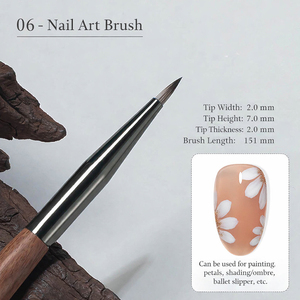 Ensemble de 8 pinceaux à ongles avec manche en bois, poils en nylon ultra fins pour la peinture et la manucure en salon - Product Image 5