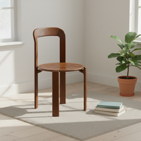 Chaise de salle à manger en bois massif, design nordique moderne, écologique, durable, pour la maison et le salon, couleur noyer
