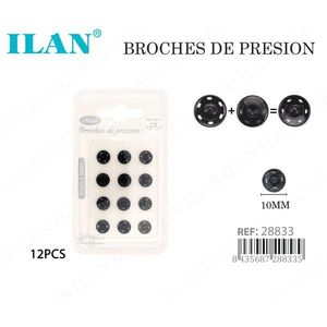 Bottoni a pressione Ilan da 10 mm, 12 pezzi, bottoni a pressione in metallo per abbigliamento - Product Image 1