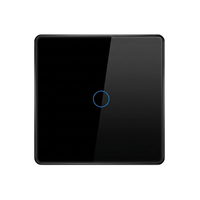 Interrupteur mural tactile intelligent pour maison connectée, en verre trempé avec cadre métallique doré, compatible Zigbee UE, 1/2/3/4 voies, contrôle à distance par application, Google Alexa