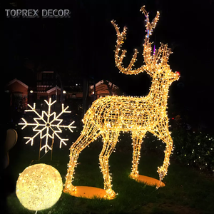 Decorazioni da Giardino Decorazione per Esterni Altezza 4m Luce Bianca Calda 3D a Led Renna Natalizia da Esterno in Piedi - Product Image 2