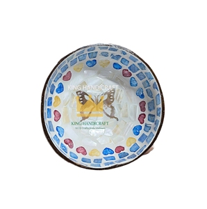 Best-selling Coconut Bowl Pearl Mosaic Inlay <b>Lacquerware</b> Modern Minimalist from Vietnam High Quality - Product Image 1