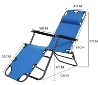 Chaise longue pliante portable JLL Rahhegarden pour piscine, balcon, jardin, plage, camping, patio