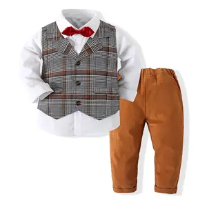 Conjunto elegante de roupa infantil, conjuntos de roupas formais para meninas para casamentos