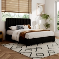 Gestepptes Kopfteil für Doppelbett, Braun, Tief Gestepptes Queen-Bettgestell für Schlafzimmermöbel, Perfekt für Moderne Hauptschlafzimmer-Einrichtungen