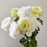 Fleur artificielle de renoncule en soie à 2 têtes de haute qualité W-A0288 – Renoncule de qualité supérieure pour décoration de mariage, fête et maison