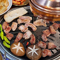 Kualitas tinggi Korea tahan lama tidak lengket mudah dibersihkan arang panggangan BBQ 295mm batu medis panci panggangan