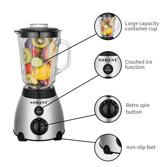 Sokany 149S 110-240v Blender Portable Fruit Mixer Food Mixer Kitchen Appliances