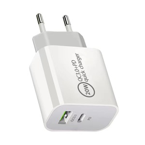 Proveedor de energía EU/US/UK Cargador de teléfono móvil rápido portátil Cargador de 20W Tipo <span class=keywords><strong>C</strong></span> Cargador Pd QC3.0 Cargador rápido con cable para teléfono - Product Image 6