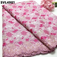 Tissu en dentelle de voile 100 % coton de haute qualité, dentelle de voile suisse avec appliqué du Mexique pour mariage et fête