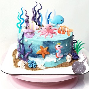 10 piezas <span class=keywords><strong>de</strong></span> bajo el tema del <span class=keywords><strong>mar</strong></span> Cupcake Topper algas pulpo caballito <span class=keywords><strong>de</strong></span> <span class=keywords><strong>mar</strong></span> delfín naranja pez tropical pastel Topper conjunto para hornear - Product Image 5