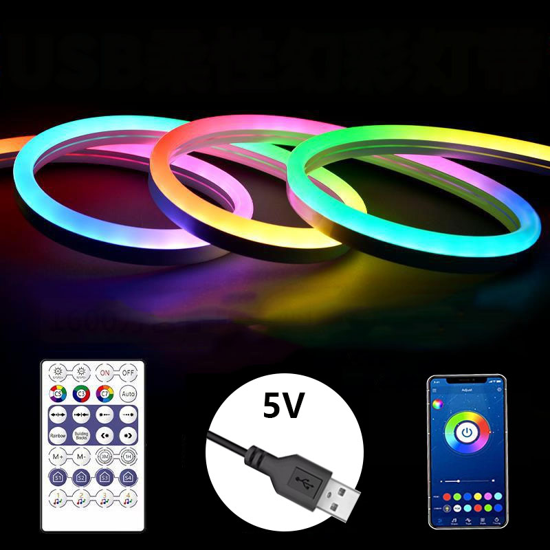 WS2812B DC5V Series Flexible LED Strip Lights, Programmable Pixel Full Color Chasing, Outdoor Waterproof Optio - View #9