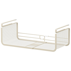 Kitchen <b>Storage</b> Rack Hanging Mesh <b>Basket</b> Cabinet Organizer Under Shelf Retractable Hook Type <b>White</b> Rectangle - Product Image 5