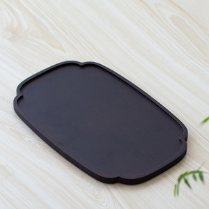 Ensemble de plateaux à thé ovales et rectangulaires noirs pour le service du thé, des fruits secs, du pain, style simple - Product Image 2