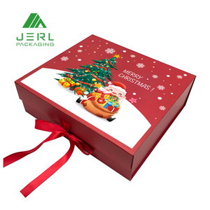Cardboard Paper Holiday Christmas Hamper Packaging Xmas Eve Gift Boxes Christmas Box with Logo