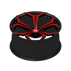 Jantes en alliage rouge noir à clous décoratifs design de luxe Jantes de voiture de tourisme en alliage d'aluminium forgé de 18 pouces à 5 trous pour audi <span class=keywords><strong>bmw</strong></span> - Product Image 4