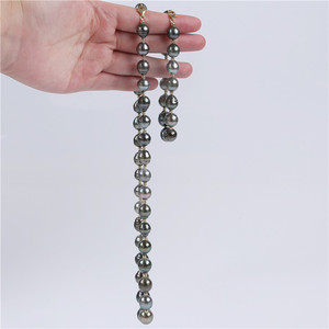 Colliers en perles naturelles pour femmes, accessoire Simple et à la mode, style taiti noir, Baroque, Akoya, taille 10-12mm - Product Image 6