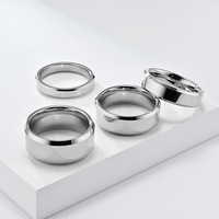 Bague en carbure de tungstène plaqué or 18 carats, finition polie, anti-ternissement, étanche, tendance pour homme, 2mm 4mm 6mm 8mm