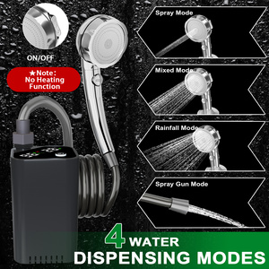Douche portable de voyage 7800mAh rechargeable, étanche IPX7, pulvérisateur manuel à eau filtrée pour la randonnée, le camping et l'utilisation en toilette - Product Image 3