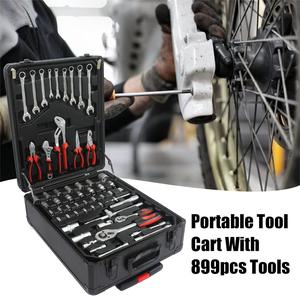 Peaktop Nhôm Xe Đẩy Trường Hợp Có Thể Tháo Rời Và Xách Tay Tay Hộp Công Cụ Thiết Lập 4 Lớp Công Cụ Thiết Lập Bao Gồm Bánh Xe Và Khóa - Product Image 2