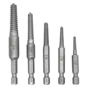 Extractor de tornillos rotos de vástago hexagonal con estrías en espiral, herramienta métrica de acero industrial para remover tornillos dañados para taladro eléctrico - Product Image 1